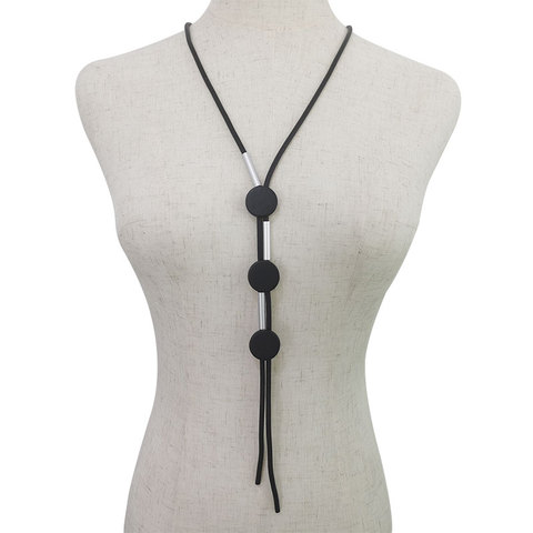 YD & YDBZ – collier multicolore pour femmes, boutons ronds, Simple, corde en cuir noir, accessoires de déclaration ► Photo 1/6