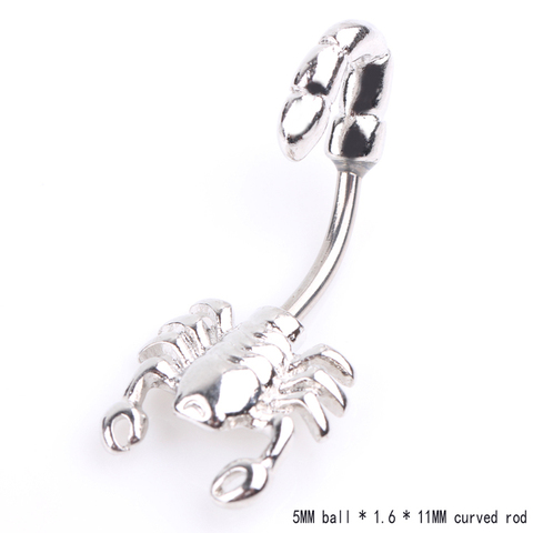 Anneau de Piercing Simple en forme de Scorpion, boucle de ventre, accessoires de mode, Punk, bijoux pour le corps ► Photo 1/4