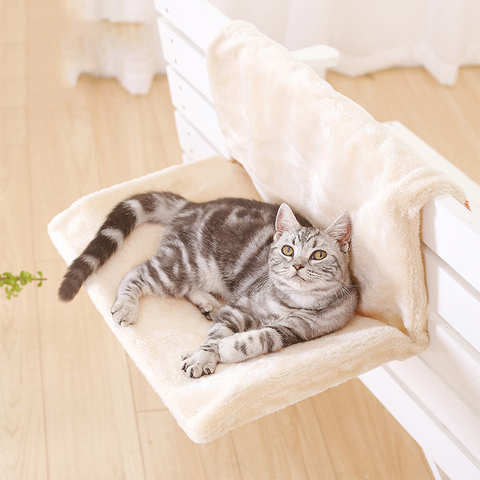 Lit de chat doux et confortable, hamacs de salon, rebord de fenêtre amovible, maison, radiateur de chat, lit suspendu, coussin doux pour chats, fournitures pour animaux de compagnie ► Photo 1/6