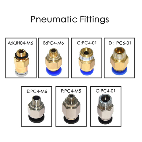 Pièces d'imprimante 3D raccords pneumatiques PC4 - M6 beaucoup de type pour 4mm PTFE Tube connecteur coupleur PC4 3d imprimante accessoires ► Photo 1/6