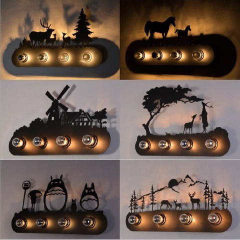 Lampe murale industrielle style Animal Vintage, éclairage cheval, style Animal, style américain, restaurant, mode, pour chambre à coucher, Bar ► Photo 1/6