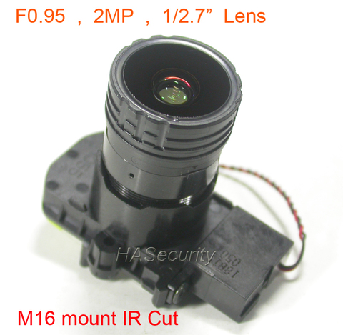 Objectif StarLight F0.95 2. 0mp, adaptateur de montage M16 1/1/2 