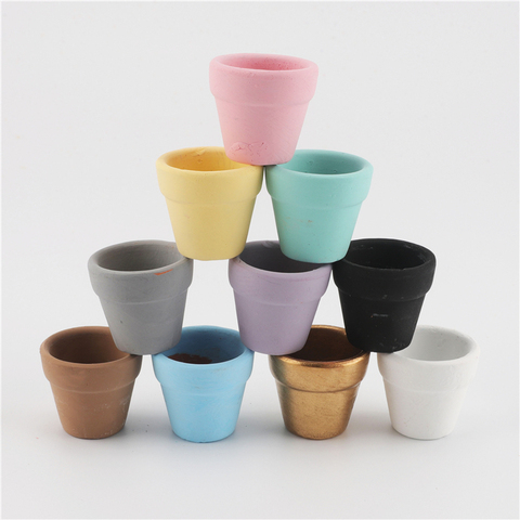 1 pièce Mini petit Pot en terre cuite coloré argile céramique poterie planteur Cactus mignon Pots de fleurs succulentes pépinière Pots ► Photo 1/6