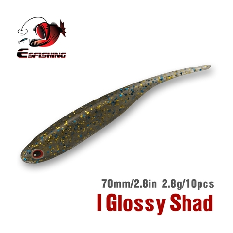 Esfishing 3D Yeux leurres De Pêche D'appâts En Plastique Souple Réaliste Crankbait 10 pcs 7 cm/2.8g Esfishing Je Lustre shad 2.8 