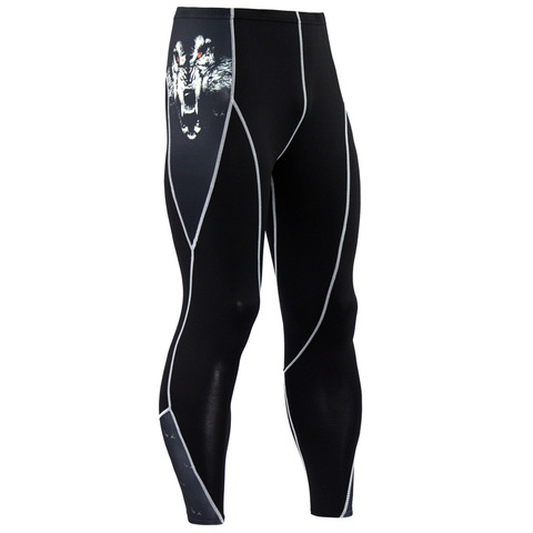 Collants de course hommes 3D tête de loup impression peau Compression pantalon de sport jogging costume sport leggings fitness pantalon éruption cutanée homme ► Photo 1/6