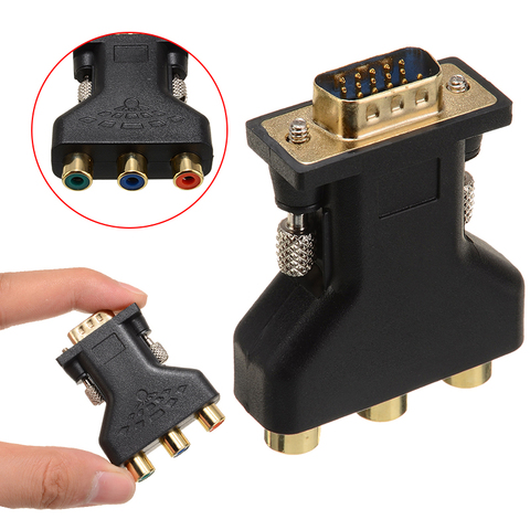 Mayitr RCA VGA connecteur convertisseur 3 RCA RGB vidéo femelle vers HD 15 broches VGA Style composant prise vidéo adaptateur ► Photo 1/6