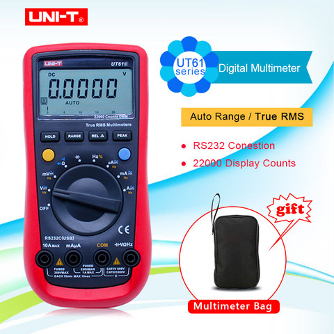 UNI-T UT61A UT61B UT61C UT61D UT61E Multimètre Numérique Ture Rms AC DC Compteur Logiciel CD & Data Hold Multitester + cadeau ► Photo 1/6