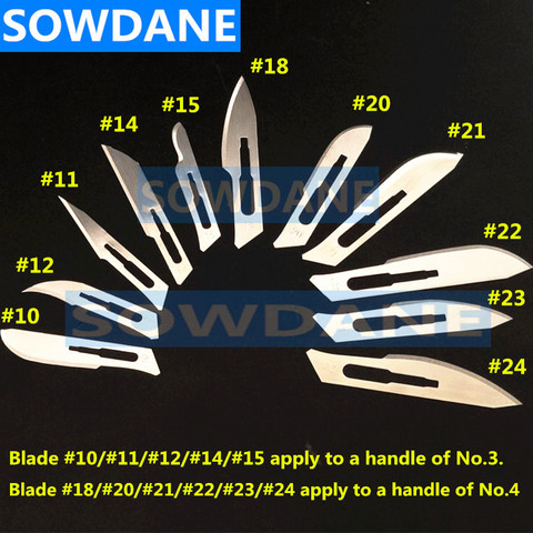 Lames de dentiste en acier inoxydable, outil chirurgical, 100 pièces, manche de Scalpel ► Photo 1/6