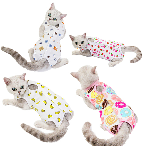 Spring Summer Cat Sterilization Suit Anti-licking Surgery After Recovery Pet Care Clothes Breathable Cats Weaning Suit ► Photo 1/6