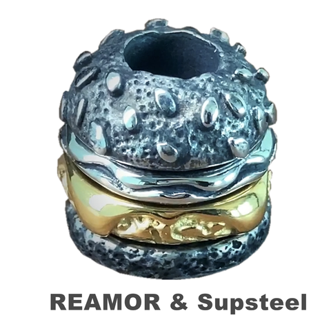 REAMOR & Supsteel – perles pour cordon Hamburger en acier inoxydable 316l, 4 couches, couteau, pour la fabrication de bracelets en paracorde ► Photo 1/6
