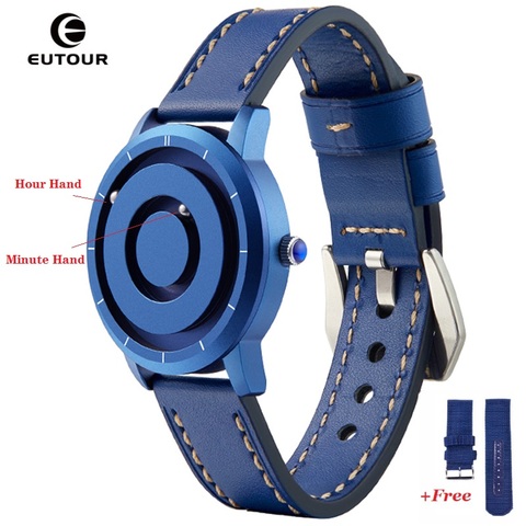 EUTOUR – montre magnétique en métal bleu pour hommes, montre-bracelet de sport à Quartz Simple, étanche, livraison directe, 2022 ► Photo 1/1