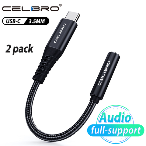 Câble Audio 3.5mm, 2 paquets, Jack 3.5 pour Samsung Note 10 9 S10 Oneplus 7t Pro Mi 9 8 Usb Type C à 3.5 Mm AUX, adaptateur de casque ► Photo 1/6