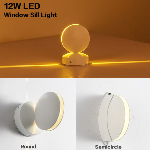 Lampe murale, seuil de fenêtre à LED degrés, forme ronde, éclairage à LED degrés, idéal pour cadre de fenêtre, KTV, un Bar, un hôtel ou un couloir, 12W, éclairage à 360 degrés ► Photo 1/6