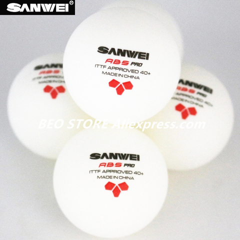 SANWEI – balles de Tennis de Table 3 étoiles, en plastique, en poly, approuvé ITTF, avec coutures, ABS, 40 + Pro ► Photo 1/5