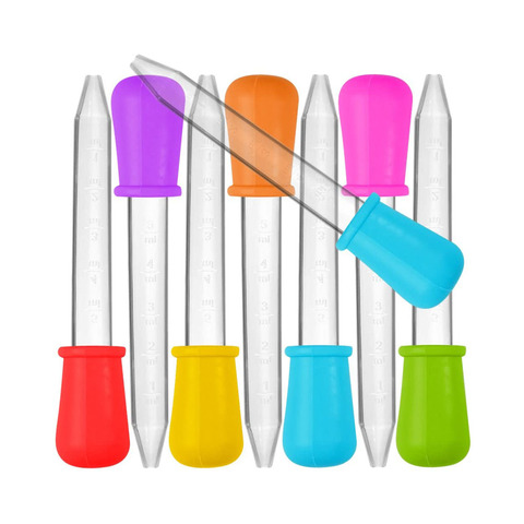 5ml petite Pipette en plastique Silicone compte-gouttes alimentation médecine liquide oeil oreille Pipette compte-gouttes école laboratoire expérience fournitures ► Photo 1/6