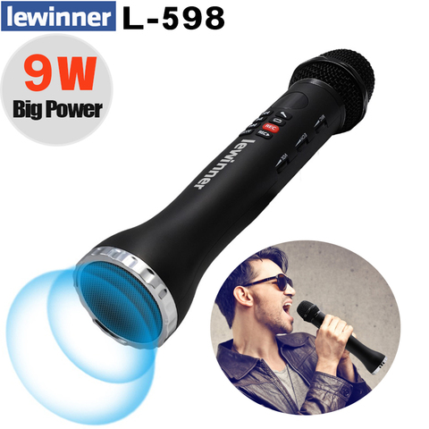 Lewinner – Microphone professionnel karaoké, haut-parleur sans fil, Portable, Bluetooth, pour téléphone, iphone, microphone dynamique ► Photo 1/6