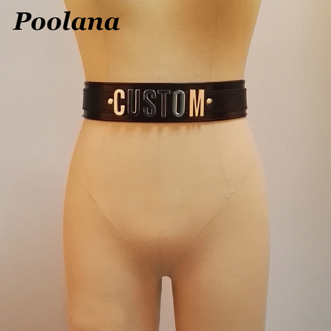 Ceinture en cuir à personnaliser avec le nom de la commande, ceinturon de taille Punk gothique ► Photo 1/6