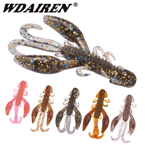 5 pièces Jig Wobblers ver appât souple 5cm 2.2g artificiel crevette odeur avec sel silicone leurre de pêche ► Photo 1/6