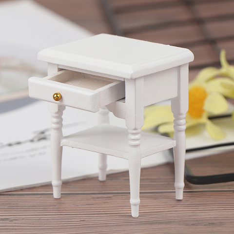 Armoire de chevet Miniature en bois, meuble Mini, Table de nuit moderne, échelle 1:12 ► Photo 1/6