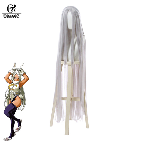 ROLECOS Anime MHA Cosplay perruque lapin héros Miruko Cosplay cheveux longs 120cm BNHA femmes cheveux synthétiques ► Photo 1/5