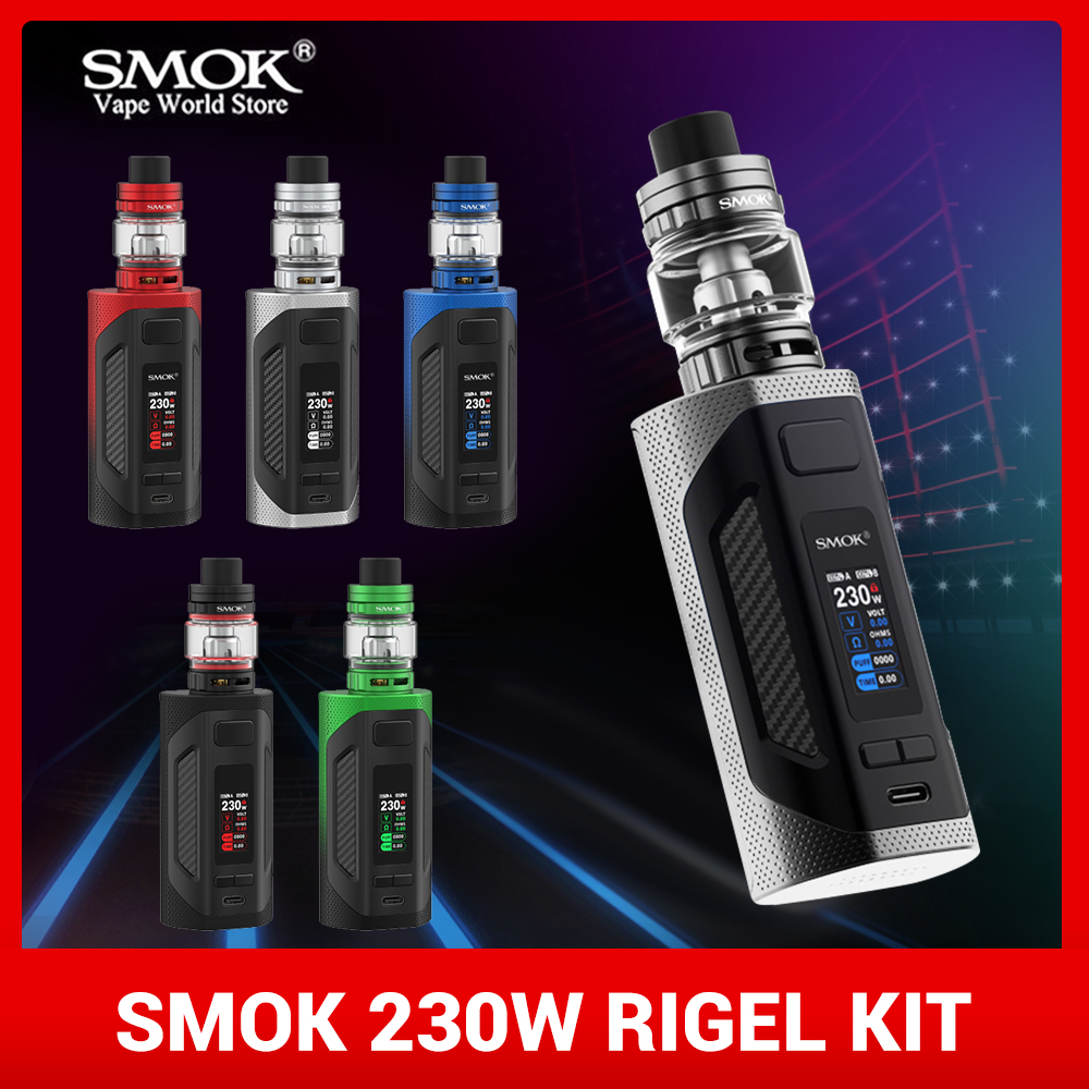 Vape SMOK RIGEL Kit boîte Mod 230W cigarette électronique avec TFV9  réservoir vaporisateur maille bobine goutte à goutte pointe 810 E cigarettes  S6809 - Historique des prix et avis