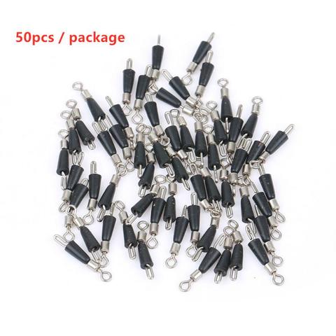 50pcs ligne de pêche connecteur pivotant broche de pêche anneau connecteur ligne bouchon pivote grande taille accessoires de pêche outils ► Photo 1/6