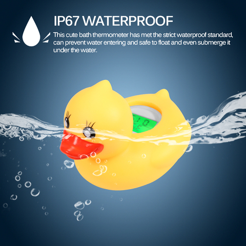 Thermomètre à eau de salle de bain thermomètre numérique étanche à l'eau de bain flottant canard capteur infantile LED avertissement baignoire alarme chronographe ► Photo 1/6