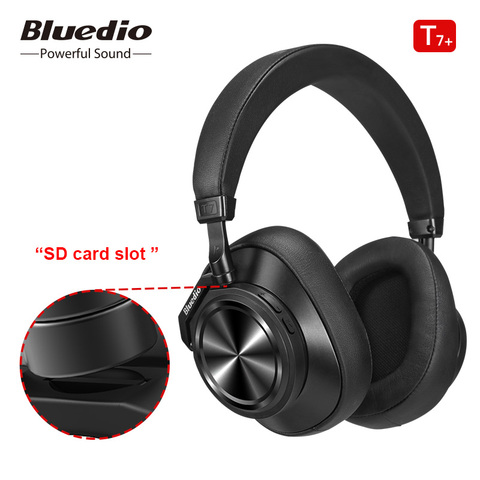 Casque d'écoute Bluetooth sans fil Bluedio T7 Plus avec Microphone fente pour carte Micro SD casque antibruit actif ► Photo 1/6