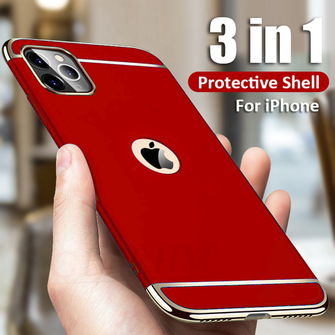 Coque de protection complète en PC pour iphone, compatible modèles 6, 6s, 7, 8 Plus, 11 Pro Max, X, XS Max, XR, 5, 5s, SE, luxueuse, mate, rigide ► Photo 1/6