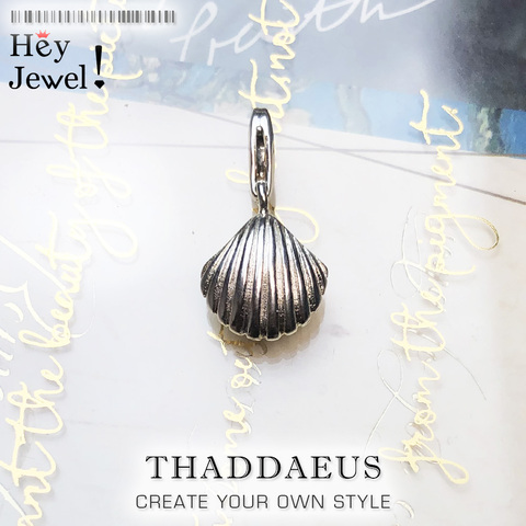 Mode été Style conque coquille de mer pendentif charme 925 argent Sterling Femme plage bijoux cadeau pour les femmes ajustement Bracelet Collier ► Photo 1/6