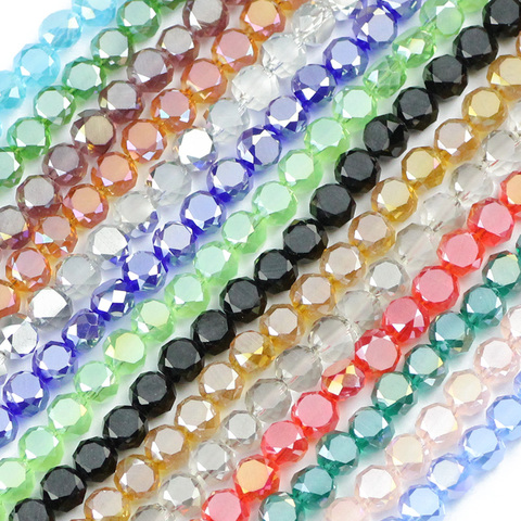 JHNBY pain forme cristal autrichien 50pcs de haute qualité 5*8mm verre mat plat rond perles en vrac pour la fabrication de bijoux Bracelets bricolage ► Photo 1/4