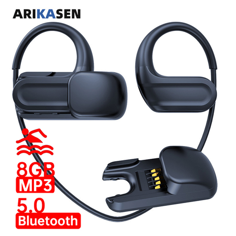 Arikasen – lecteur de musique Bluetooth, casque avec mémoire de 8 go, microphone pour sport, course, MP3 8H, support FLAC audio sans perte, étanche ► Photo 1/6