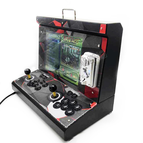 Mini Machine de jeu d'arcade avec écran LCD de 15 pouces, Console à pièces pour 2 joueurs, Pandora 1399-en-1, bouton de joystick, sortie VGA et HDMI ► Photo 1/2