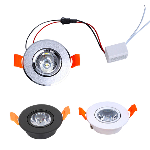 Spot lumineux LED circulaire encastrable en aluminium, lumière à intensité réglable, luminaire de plafond, 1/3W, dc 12v, AC90-260V, 50mm, avec pilote ► Photo 1/6