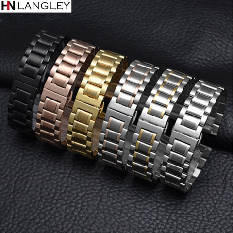 Bracelet de montre en acier inoxydable, taille 14mm 16mm 17mm 18mm 19mm 20mm 21mm 22mm 23mm 24mm 26mm ► Photo 1/6