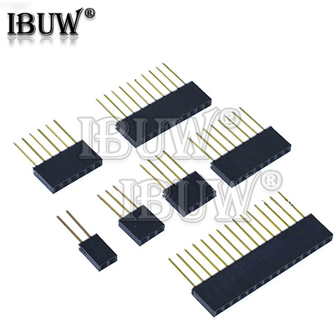 Lot de 10 broches longues femelles à une rangée de 2.54mm, connecteur de prise de circuit imprimé séparé de 11mm, 2/3/4/6/8/10/15 broches pour Arduino ► Photo 1/1