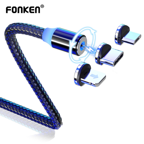Fonken – câble magnétique USB Micro et Type C pour recharge, compatible avec Samsung Xiaomi et Iphone ► Photo 1/6