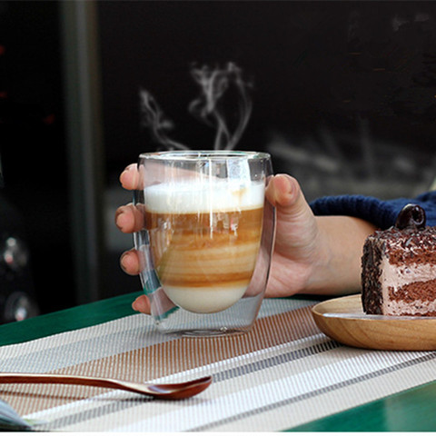 Résistant à la chaleur Double paroi thé verre tasse bière café tasse ensemble à la main créative saine boisson verres Transparent boisson ► Photo 1/1
