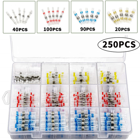 Kit de connecteurs de fils à souder étanches, 50/100/250 pièces, thermorétractables ► Photo 1/6