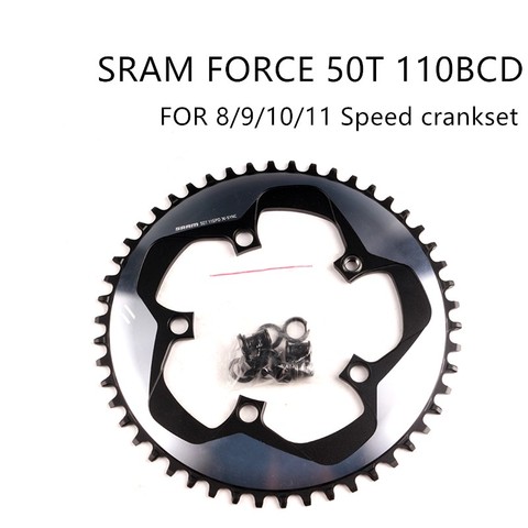 SRAM FORCE CX1 50T 110BCD, chaîne, 8/9/10/11 vitesses, X-SYNC étroit et large, livré avec 5 clous avec vis, disque simple ► Photo 1/3