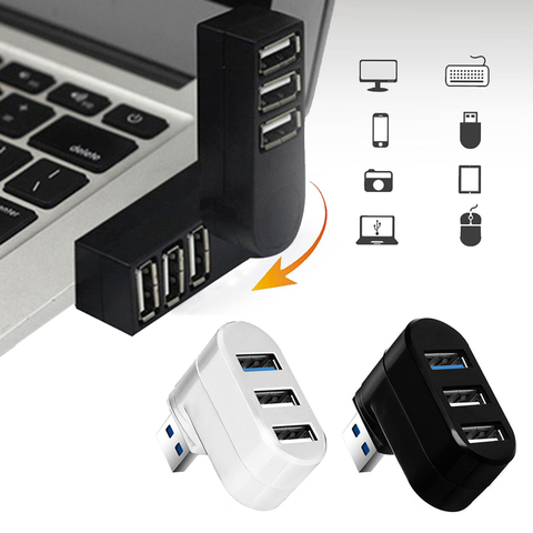 1PC Mini rotatif 3 ports USB 3.0 Hub haute vitesse transfert de données séparateur boîte adaptateur pour PC portable MacBook Pro ordinateur accessoire ► Photo 1/6