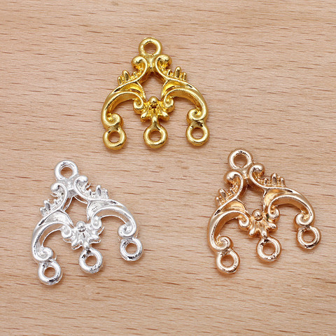 Connecteur de fleur 19x31mm, 10 pièces/lot, accessoires de bijoux à faire soi-même, pendentif pour boucles d'oreilles, collier, fournitures de composants 097 ► Photo 1/6