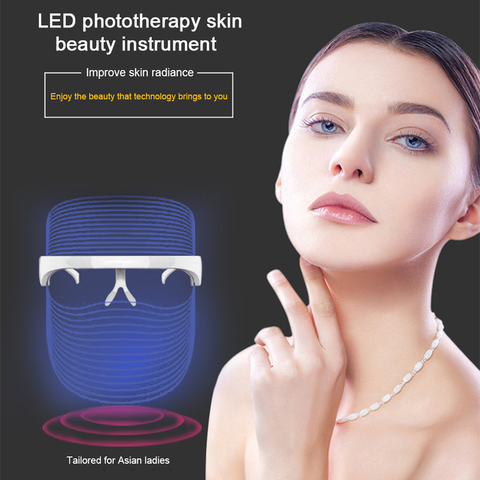 Wakeforyou 3 couleurs Led masque Facial Led coréen Photon thérapie masque Facial Machine luminothérapie acné masque cou beauté masque Led ► Photo 1/6