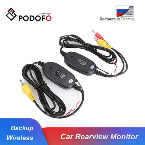 Podofo 2.4 Ghz caméra de vue arrière sans fil RCA transmetteur vidéo et Kit de récepteur pour moniteur de rétroviseur de voiture caméra de recul arrière Cam ► Photo 1/6