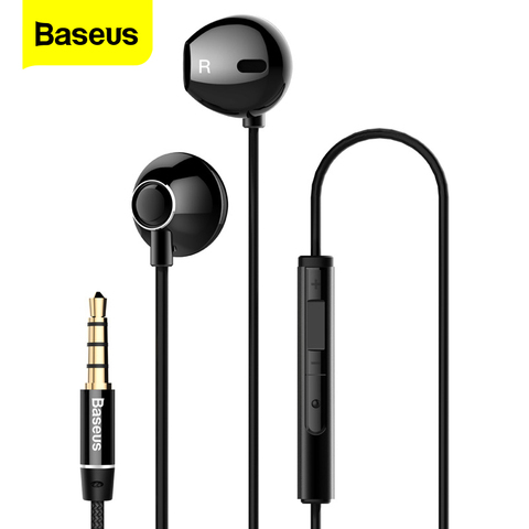 Baseus – écouteurs filaires pour téléphone, oreillettes avec micro, casque stéréo, pour Samsung Xiaomi Sony ► Photo 1/6