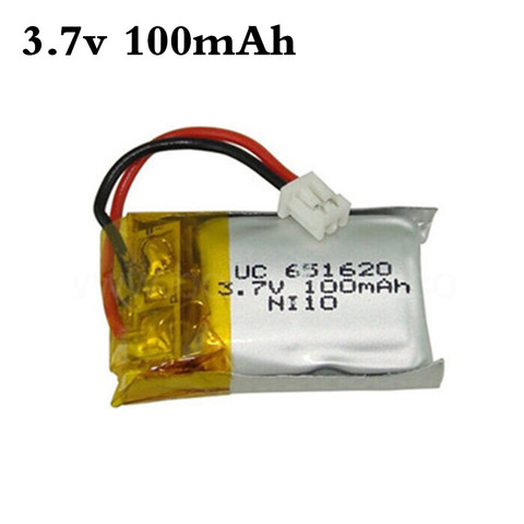 3.7v 100mah 651620 Lipo Batterie Pour Hubsan Q4 Wltoys V272 Cheerson Cx-10 Cx-10a Fq777-124 Mini RC Quadrirotor Drone Pièces De Rechange ► Photo 1/1