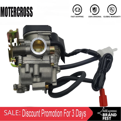 Carburateur de moto de Carb CVK de gros alésage de 20mm pour le chinois GY6 50cc 60cc 80cc 100cc 139QMB 139QMA Scooter cyclomoteur ATV Kart ► Photo 1/5