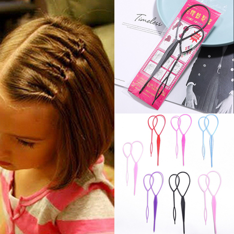 Populaire 1 ensemble queue de cheval créateur en plastique boucle style outils noir Topsy poney Topsy queue pince cheveux tresse fabricant outil de style mode ► Photo 1/6