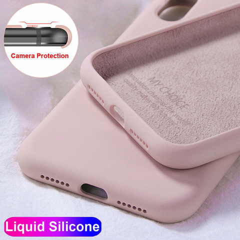 Coque en Silicone liquide pour Xiaomi, étui mince et souple pour Mi Note 10 Pro, 9, SE, 9T Pro, A3, A2, 8 Lite, Redmi Note 8, 7 Pro, 8T, 7A, 8A ► Photo 1/6