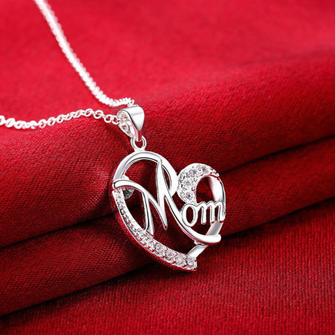 Collier avec lettre d'amour pour la fête des mères, pendentif à breloques, à la mode, le meilleur cadeau pour maman ► Photo 1/6